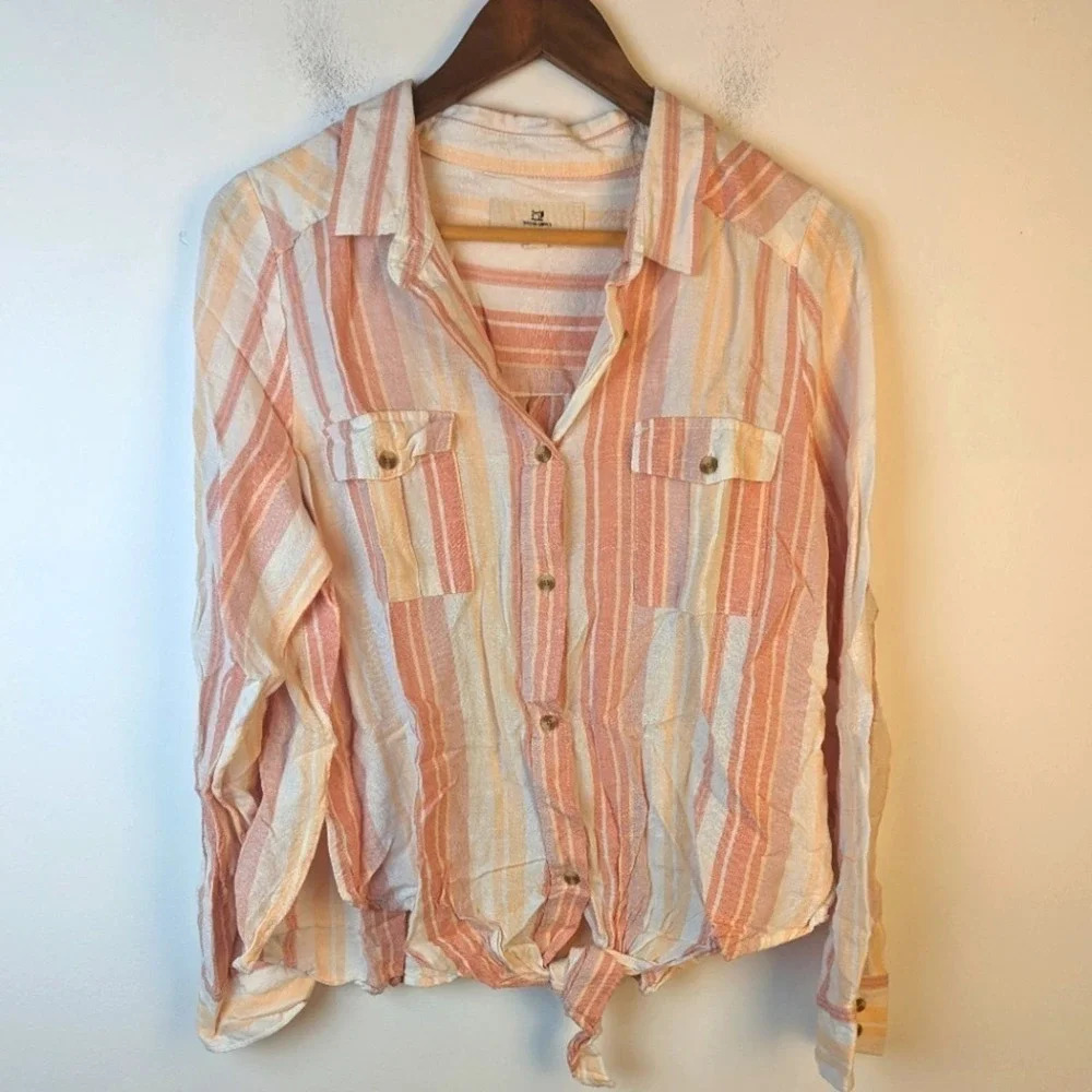 Thread + Supply Striped Button Front Shirt - XL